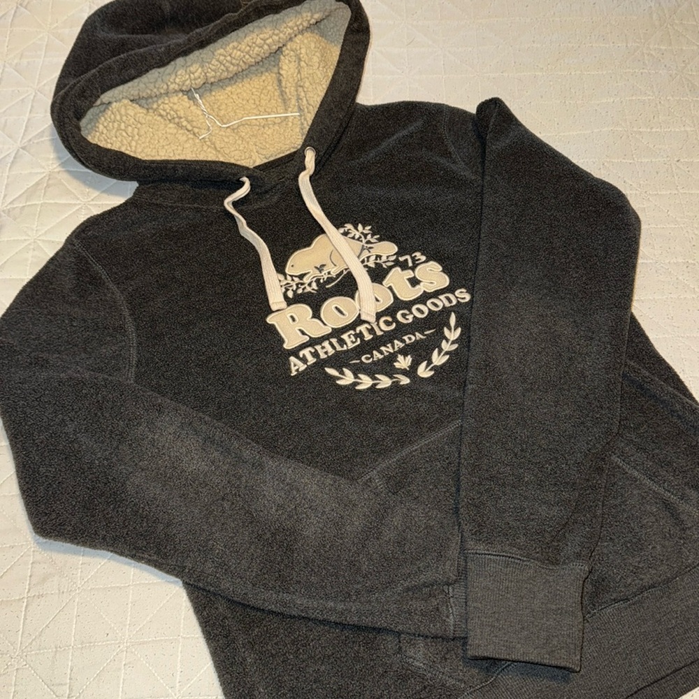 Roots Black Womens Athletic Hoodie
